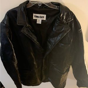 KING SIZE Black Leather Jacket